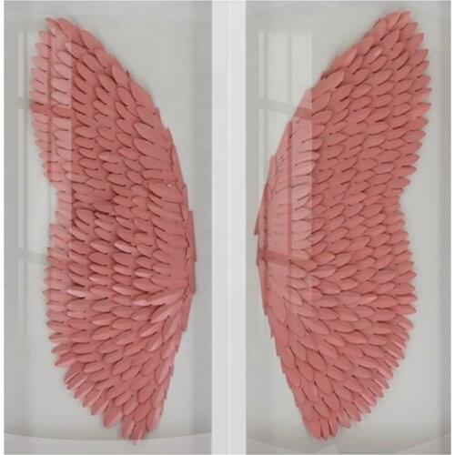 Handmade Pink Feather Decoration Painting For Cute Little Girl Shadow Box Home Decoration Bedroom Decoration