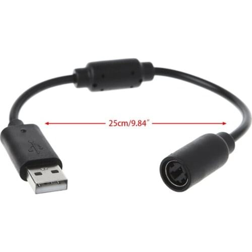 USB Breakaway Cable Adapter Cord Replacement For Xbox 360 Wired Game Controller