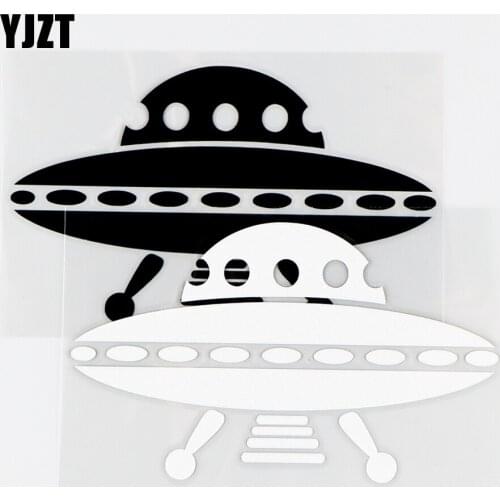 YJZT 12.7×7.5CM Cute Little UFO Vinyl Decals Car Stickers Body Decoration Black / Silver 10A-0597
