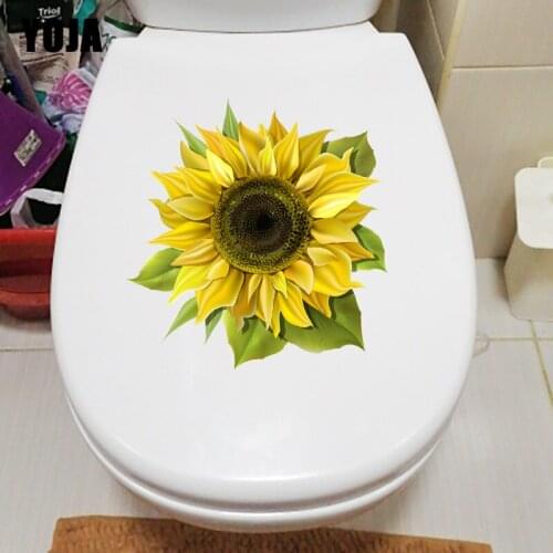 YOJA 22.9×24.1CM Sunflower Flower Kids Room Wall Stickers Fashion Home Decoration Toilet Decal T1-2972