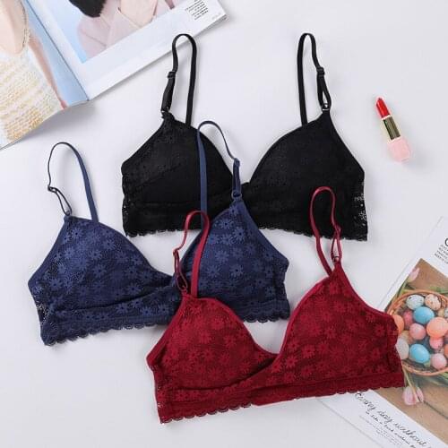 Women Lace Bra Sexy Breathable Padded Bralette Lingeries Underwear Wireless Push Up Ultrathin Soft Brasseir for Girls Intimate