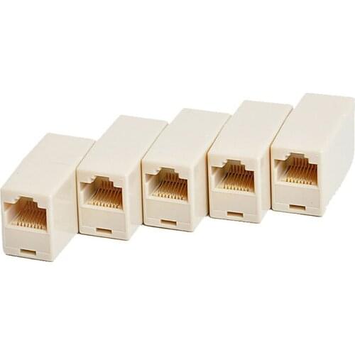 10Pcs/lots RJ45 Network Cable Connector Double Head Network Extension Cables Connectors Home Computer Network Cable Adapter