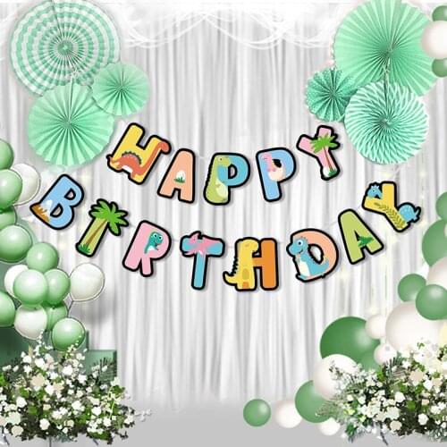 2.5M Animal Banner Garland DIY Baby Shower Birthday Banner Paper Bunting Wedding Event Party Decor Supplies Happy Birthday