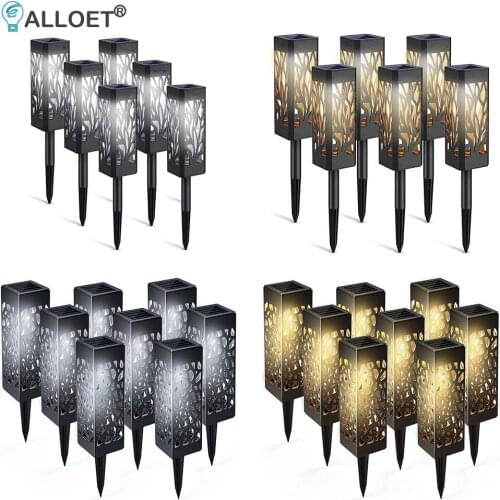 6pcs LED Solar Light Solar Lawn Light Waterproof Hollow Lamp Outdoor Garden Lawn Stakes Light for Home Courtyard Decoration