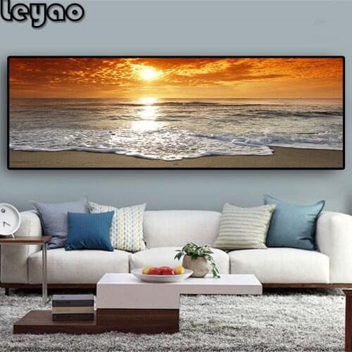Diamond painting full square/round Sunsets Natural Sea Beach Landscape diamond embroidery,5d cross stitch diamond mosaic pictue