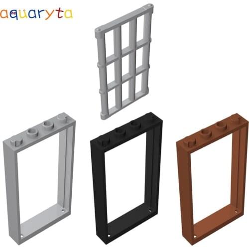 AQUARYTA 10pcs Building Block Doors 1x4x6 and Railing Compatible with 92589+60596 Educational Creative City Street View Toys