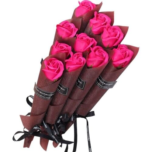 Dropshipping 1Pc Scented Soap Flower Valentines Day Gift Soap Flower Rose Artificial Flower Bouquet Scrapbooking Decoration