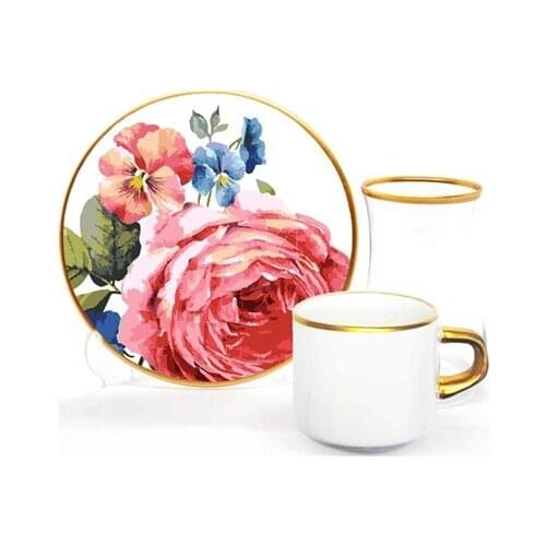 Drop Focus Tea Coffee Set 18 Pieces Rosy