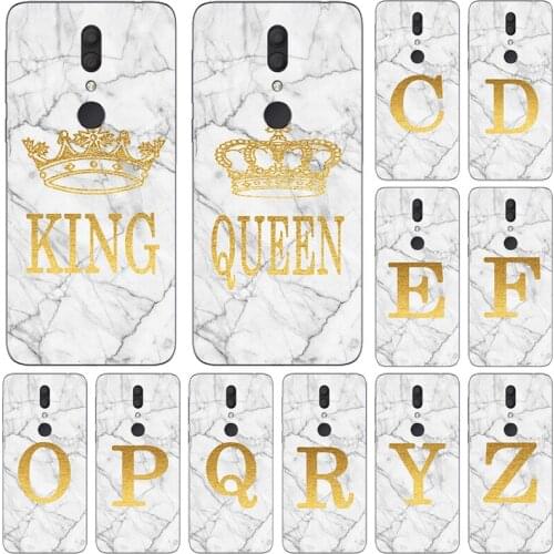 Phone Case For Alcatel 1V 5001U 1S 5024D 1C 5003D 1X 5008Y 1 2019 White Marble Golden English Letter Fashion Name Back Cover