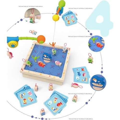 Wooden Fishing Game Fishing Toy for Toddlers Counting Learning Education Toy