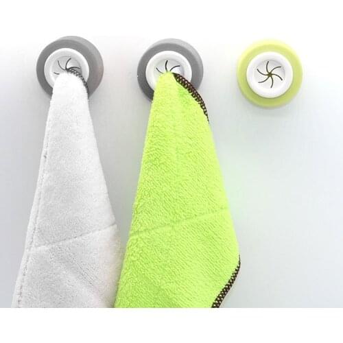 Towel Holder Sucker Wall Window Bathroom Tool Convenient Kitchen Storage Hooks Washing Cloth Hanger Rack Rag Organizer