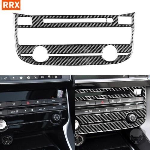 For Jaguar F-PACE X761 XE X760 XF X260 Carbon Fiber Stickers Air Conditioning Panel AC Button Frame Interiors Car Accessories