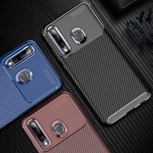 Honor 10i Shockproof Carbon Case for Huawei Honor 20i Case Silicone TPU cover for P Smart+ 2019 phone Case Soft Back Cover