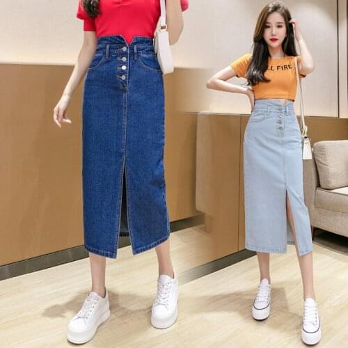 KEYURAN Denim Pencil Skirts