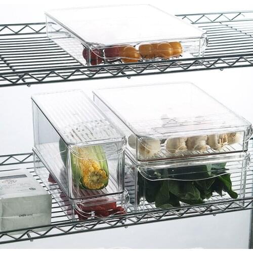 Fridge Organizer Boxes Food Preservation Boxes for Storage Container for Refrigerator Transparent Plastic Storage Box Kitchen