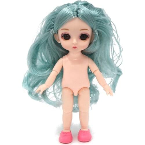 1/12 16cm Dolls Toys Mini BJD Baby Girl Doll 13 Movable Jointed Naked Nude Body Fashion Dolls Toy for Girls Gifts