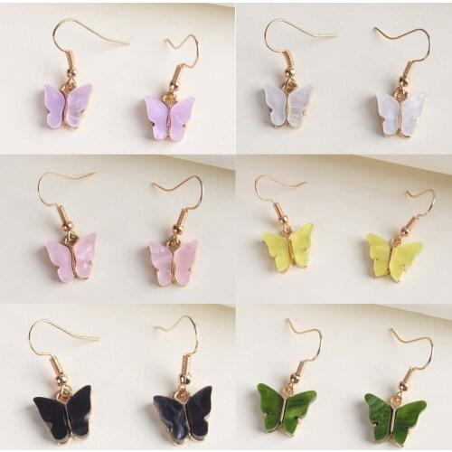 Cartoon Butterfly Shape Metal Dangle Earrings Womens Earrings Glamour Fashion Jewelry Accessories Gift