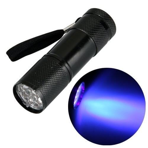Mini Aluminum Portable UV Flashlight Violet 9 LED Torch Light Lamp Low price Measurable fluorescence