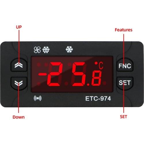 Mini Temperature Controller Thermostat Refrigerator Regulator Thermoregulator Thermocouple NTC Dual sensor 220V ETC-974 30% Off