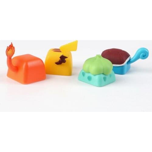 Cartoon Resin KeyCap For Little Fire Dragon Pikachu Tail DIY Keycaps For Cherry Mx Switch Gaming Mechanical Keyboard Use SA R1