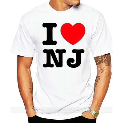 Male brand teeshirt men summer cotton t shirt I LOVE NJ New Jersey t-shirt heart garden newark devil shore fashion design sale