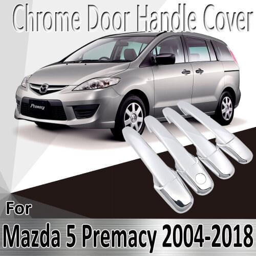 For Mazda 5 Premacy 2004~2018 2005 2008 2011 2014 2015 2017 Stickers Decoration Chrome Door Handle Cover Refit Car Accessories