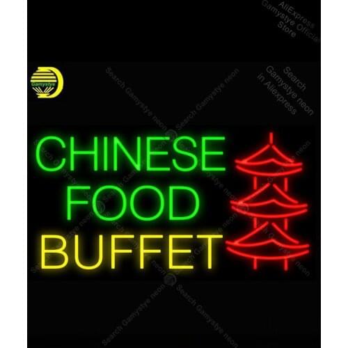 Chinese Food Buffet Pagoda NEON LIGHT SIGN Neon Window Lights Affiche Neon Lighted Garage Signs Shops Display Recreation Room