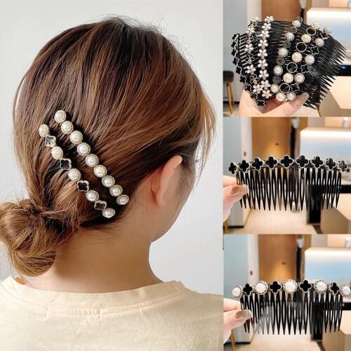 New Style Hair Invisible Bangs Cushion High Hairpin Straight Hair Comb Women Pearl Headband Side Top Clip Hairstyle Hair Band