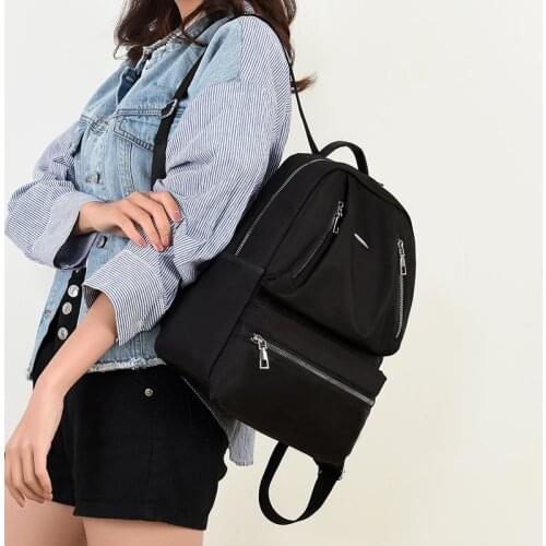 2020 new quality Shopping Multi-pocket backpack waterproof anti-theft Nylon simple college wind bag youth girl backpack