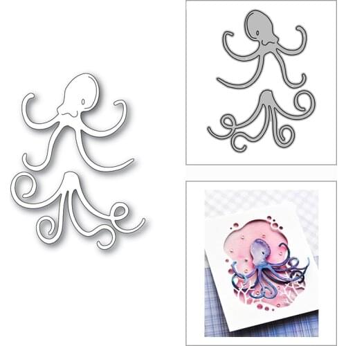New 2021 Beautiful Octopus Fish Metal Cutting Dies for DIY Scrapbooking and Card Making Decorative Embossing Craft No Stamps