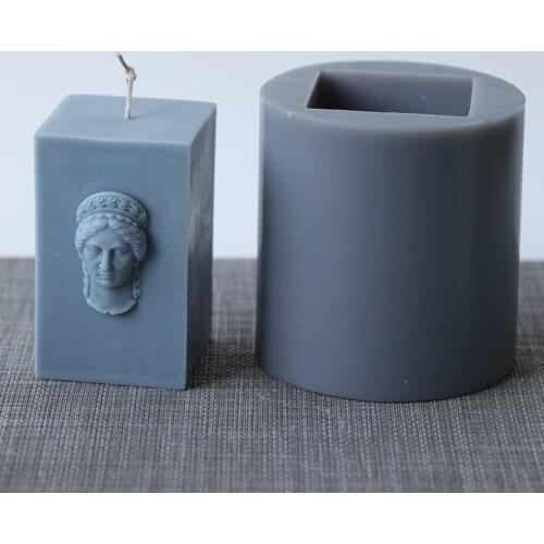 2021 new goddess relief candle silicone mold temple wedding candle plaster concrete silicone mold Greek goddess