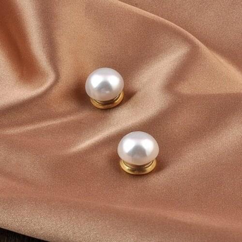 New Metal Magnet Pearl Brooch Strong Magnetic Pin Buckle Shirt Collar Luxlury Jewelry Brooches for Women Clothing Accessories
