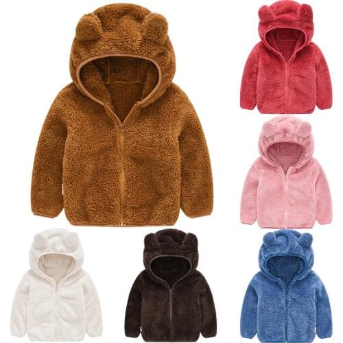 1-5Y Autumn White Childrens Coats Soft Hooded Jackets For Toddler Boys Girls Faux Fur Outerwear Baby Girl Clothes Kids Clothing
