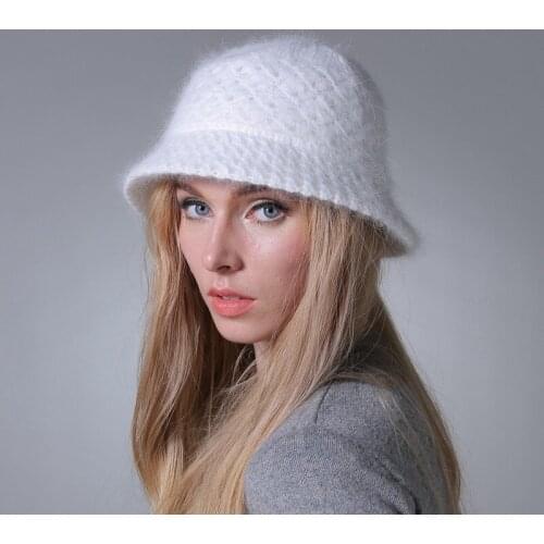BUCKET HAT Womens Winter Hat Knitted Wool Beanies Female Fashion Skullies Casual Outdoor Ski Caps Thick Warm Hats For Women