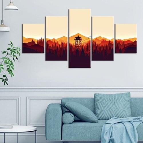 5 Pieces Canvas HD Prints Natural scenery Poster For Living Room Modern Wall Art Landscape Painting Modular Home Decoration