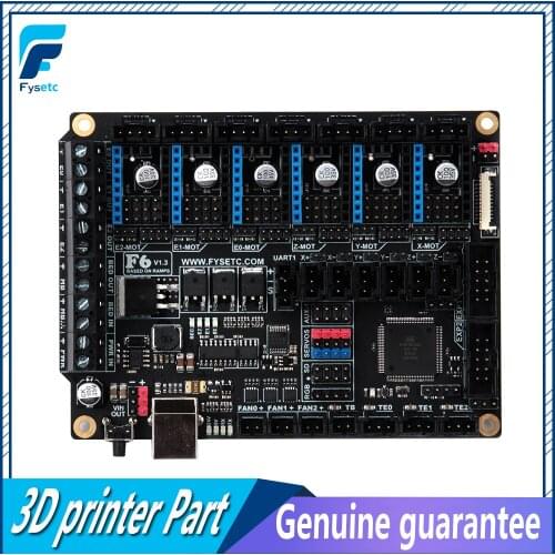 FYSETC F6 V1.3 Board ALL-in-one Electronics Up to 6 Motor Drivers For Ender 3 3D Printer CNC VS SKR V1.3 S6 TMC2130 SPI Free