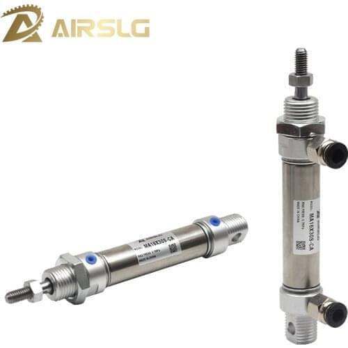 AIRTAC type MAC20 Pneumatic Stainless Air Cylinder 10-300mm stroke Double Action Mini Round Cylinders MAC20x25 50 75100S-CA-U-CM