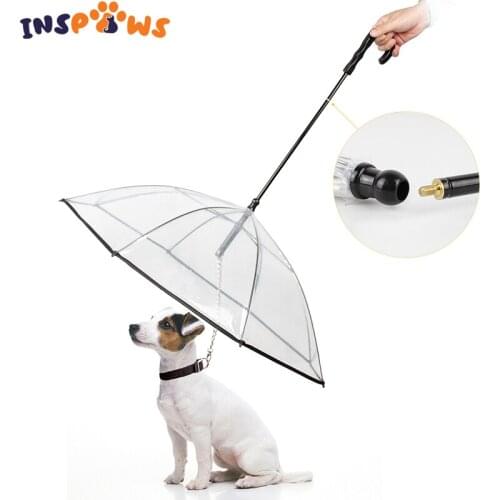 Transparent PE Pet Dog Umbrella Leash Transparent Waterproof for Dog Walking Adjustable Umbrella Waterproof, Rainproof Snowproof