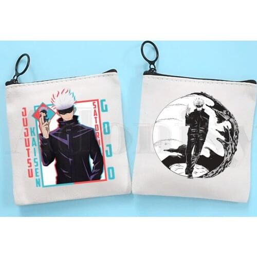 Gojo Satoru Jujutsu Kaisen Cartoon Hip Hop Bag Coin Purse Storage Small Bag Card Bag Key Bag Coin Clutch Bag Zipper Key Bag