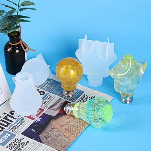 DIY Epoxy Light Bulb Silicone Mold Handmade Resin Crystal LED Lamp Crafts Mold Home Party Decor Hand Crafts Tool