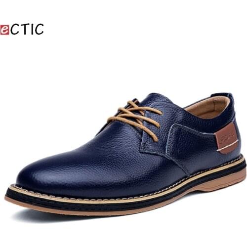 Luxury Brand Cool Man Business Shoes Flat Classic Men Dress Shoes Cow Genuine Leather Formal Oxford Wingtip Lace Up Calcado