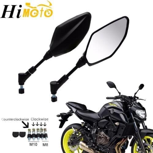Universal 8mm 10mm Motorcycle Bike Rear View Side Mirrors For Yamaha MT07 MT09 MT-07 MT-09 For Suzuki Kawasaki Ducati APRILIA