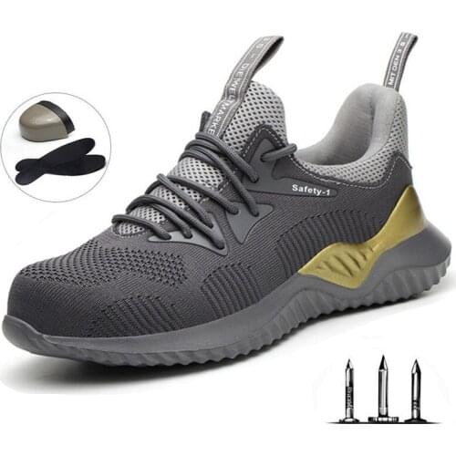 Safety Work Shoes Boots For Men Steel Toe Cap Boots Anti-Smashing Protective Construction Safety Work Sneakers Work Safety Boots