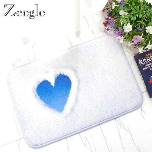 Zeegle Floor Mat Doormat Flannel Hallway Rug Soft Foot Mat Anti Slip Kithchen Carpet Bathroom Rug Absorbent Outdoor Carpet