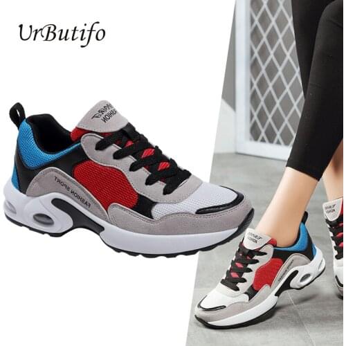 Urbutifo Mixed Colors women casual shoes Breathable Lace Up platform shoes Sneakers zapatos mujer 2019 outdoor shoes women
