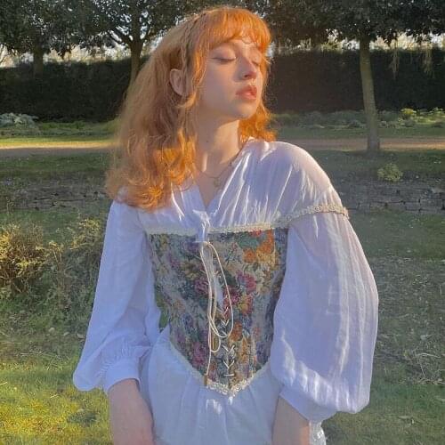 Floral Straps Strapless Tanks Women Fashion Retro Slim Corset Woman Sexy Strapless Short Tops Ladies Summer 2021