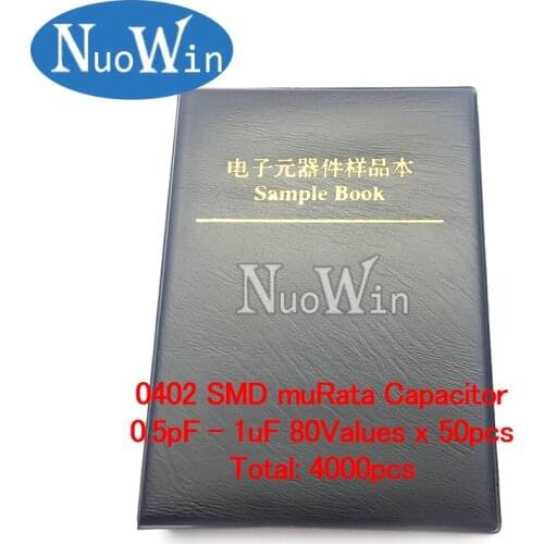 0402 Japan muRata SMD Capacitor Sample book Assorted Kit 80valuesx50pcs=4000pcs (0.5pF to 1uF)