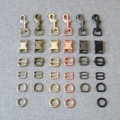 10PCS 15mm Nickle Metal D O Ring Belt Straps Slider Side Release Buckle Spring Snap Hook For Dog Collar Leash Harness Accessory