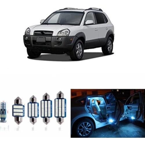 12Pcs 12V Bulbs Canbus LED Lamp Car Led Interior Light Kit For Hyundai Tucson 2005-2009 White Map Dome Door License Plate Lights