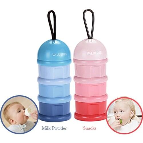 2PCS 3-Layer Portable Baby Milk Powder Container Baby Snack Candy Container Food Storage Box Dispenser for Infant Outdoor Use